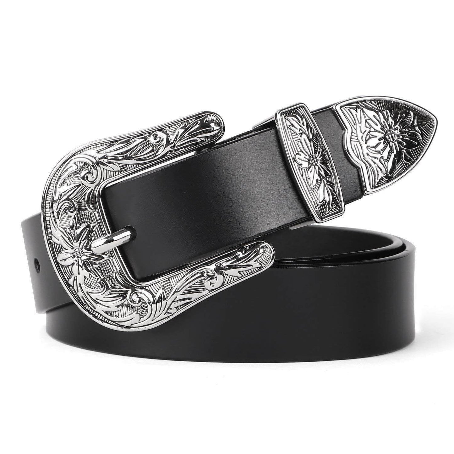 Women Vintage Western Design Black Waist Belt for Pants Jeans Dresses - Beltbuy Store
