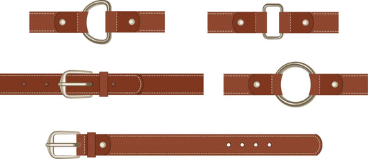 What are the names of the different parts on a belt?