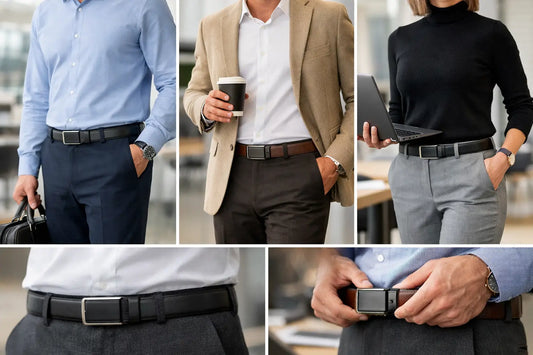 7 Ratchet Belt Office Outfits That Work