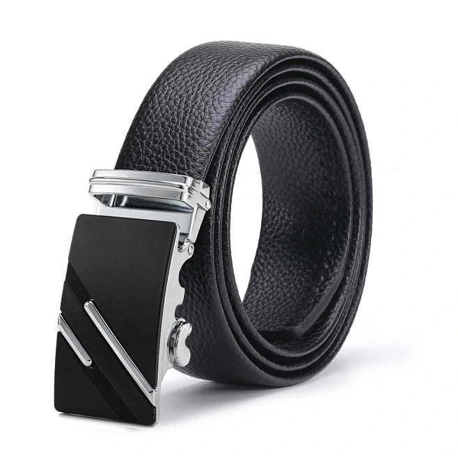 Men’s Genuine Leather Ratchet Dress Belt With Automatic Buckle Gift Box