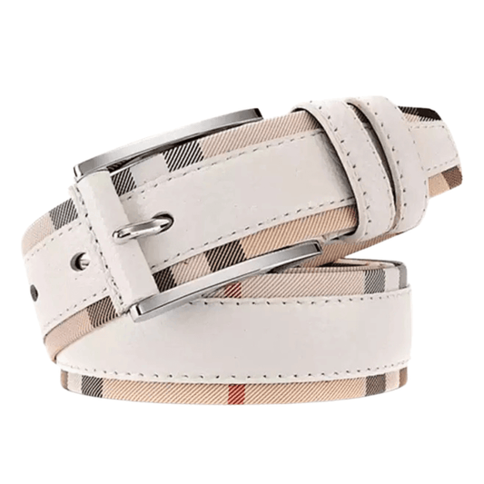 White Women's Leather Belt