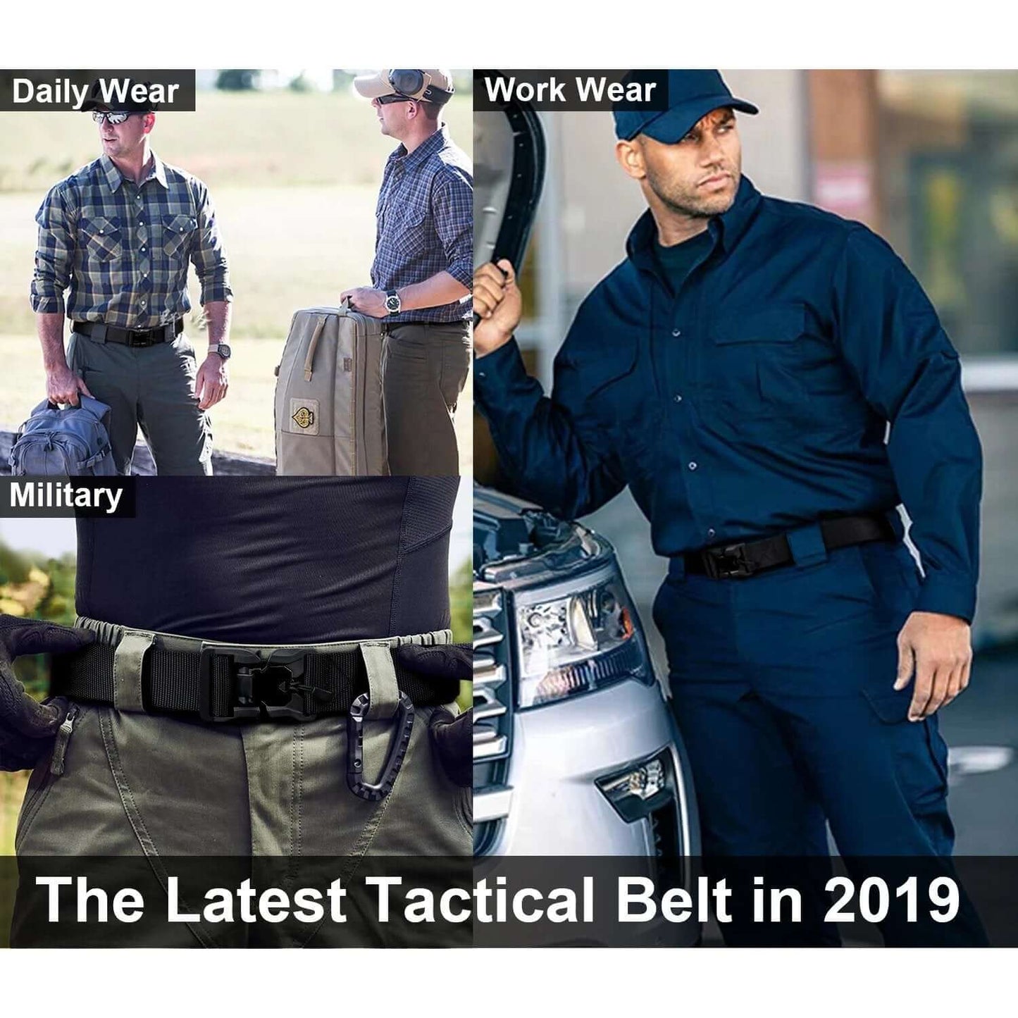 Men Tactical Belt Web Belt Heavy-Duty Quick-Release Metal Buckle Military Use - Beltbuy Store