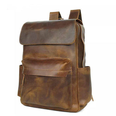 Men Vintage Cowhide Geniune Leather Bagpack for Travel And More. - Beltbuy Store