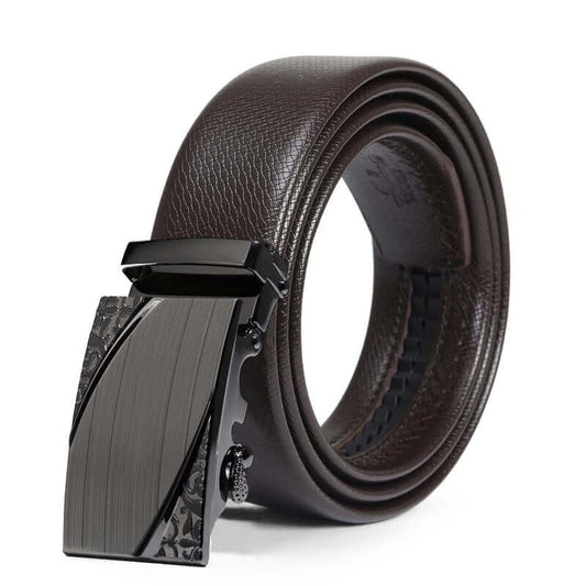 Men's Fashion Leather Belts With Automatic Ratchet Buckle Belt - Beltbuy Store