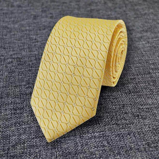 Men's Tie For Formal Wear Business 7CM British Korean Casual Yellow Married Lazy Student Shirt Zipper Tie Trend - Beltbuy Store